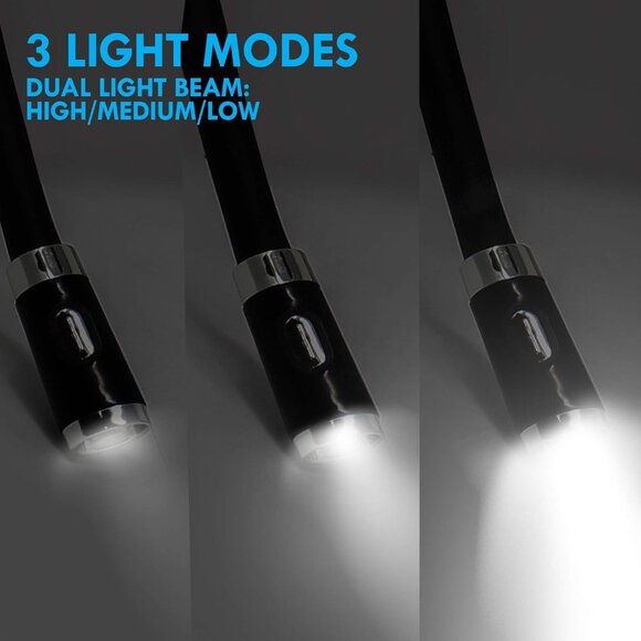 Bright Basics Book Light for Reading Hands-Free Flexible Silicone Arms Black - Picture 4 of 5